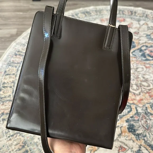 Authentic Salvatore Ferragamo Handbag Gancini Leather Brown Bag Vintage - Picture 12 of 16